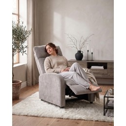 Fotel wypoczynkowy rozkładany RELAX       PREMIUM jasny szary