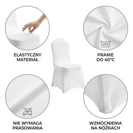 Zestaw 6 krzeseł bankietowych HERA + 6    pokrowców WEDING