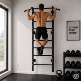 Drabinka gimnastyczna 228 cm drążek do podciągania ćwiczeń dla dzieci i dorosłych czarna MOVEPRO