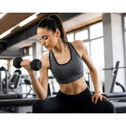Hantle sześciokątne zestaw 2x4 kg ciężarki do ćwiczeń obciążniki fitness czarne MOVEPRO