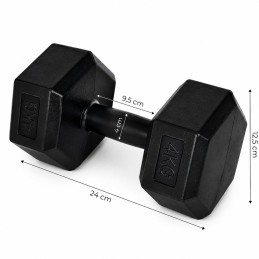 Hantle sześciokątne zestaw 2x4 kg ciężarki do ćwiczeń obciążniki fitness czarne MOVEPRO