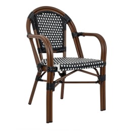 Krzesło ogrodowe CAFE PARIS ARM brązowe   rattan