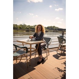 Krzesło ogrodowe CAFE MIRAMAR turkus /    morski rattan
