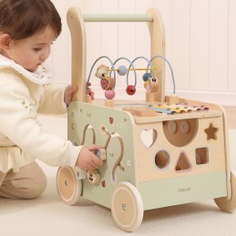 VIGA PolarB Drewniany Chodzik Pchacz Edukacyjny Sorter Ksylofon Kostka 12m