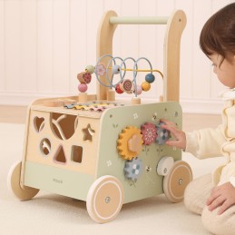 VIGA PolarB Drewniany Chodzik Pchacz Edukacyjny Sorter Ksylofon Kostka 12m
