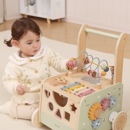 VIGA PolarB Drewniany Chodzik Pchacz Edukacyjny Sorter Ksylofon Kostka 12m