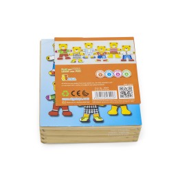 VIGA Drewniane Puzzle Układanka Edukacyjna Ubierz Misia Chłopca