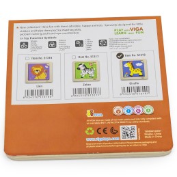 VIGA Drewniane Puzzle Układanka Edukacyjna Żyrafa 4 el. Montessori