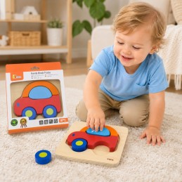VIGA Pierwsze drewniane Puzzle maluszka Samochód