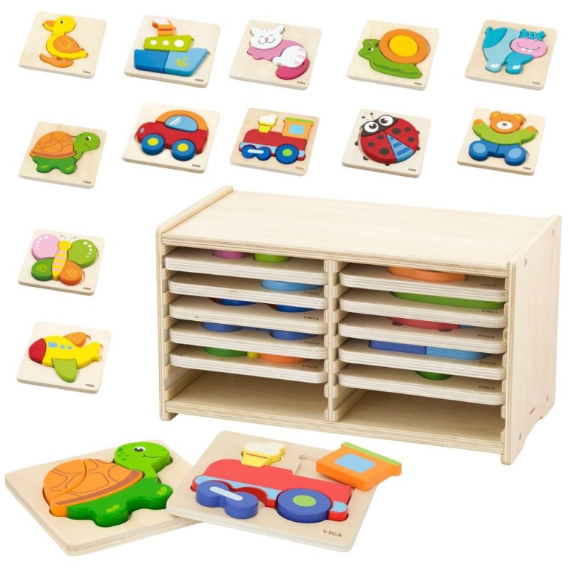 VIGA Puzzle Drewniane 12 Plansz