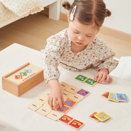Viga  Drewniana Gra Pamięciowa Memo Zwierzątka Edukacyjna Dzieci 3+