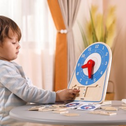 VIGA Drewniany Zegar Nauka Zegara  Czasu Montessori