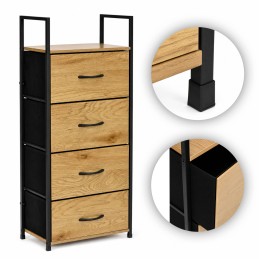 Szafka z 4 szufladami materiałowymi regał cm organizer tekstylny loft ModernHome