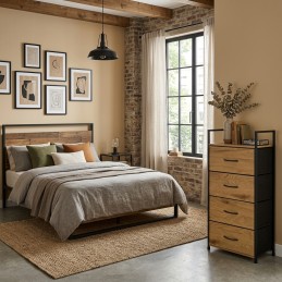 Szafka z 4 szufladami materiałowymi regał cm organizer tekstylny loft ModernHome