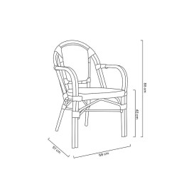 Zestaw 2 krzeseł ogrodowych CAFE PARIS    ARM brązowy rattan