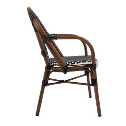 Zestaw 4 krzeseł ogrodowych CAFE PARIS    ARM brązowy rattan