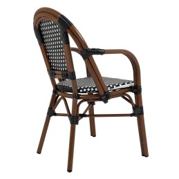 Zestaw 4 krzeseł ogrodowych CAFE PARIS    ARM brązowy rattan