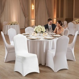 Zestaw 2 pokrowców na krzesło bankietowe  SHP WEDING biały