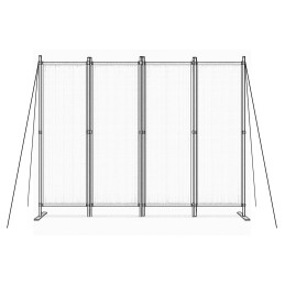 Składany parawan ogrodowy pokojowy 4-panelowy 167x216 cm beżowy MultiGarden