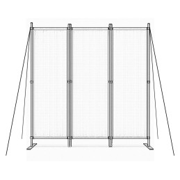 Składany parawan ogrodowy pokojowy 3-panelowy 167x164 cm beżowy MultiGarden