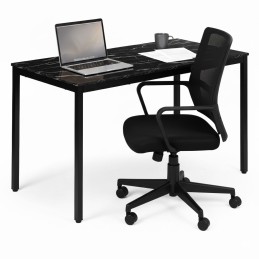 Stół do kuchni jadalni dla 4-5 osób biurko komputerowe 120x60 cm czarny marmur ModernHome