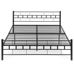 Łóżko metalowe 160x200 cm ze stelażem czarna rama ModernHome