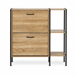 Szafka na buty z regałem komoda do przedpokoju loft jasny dąb ModernHome