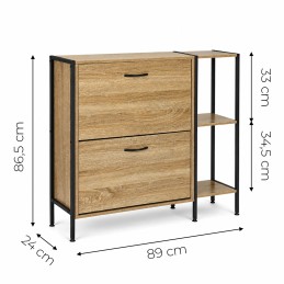 Szafka na buty z regałem komoda do przedpokoju loft jasny dąb ModernHome