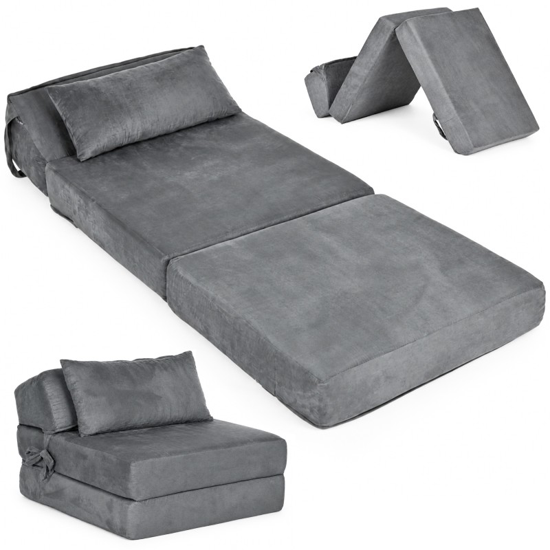 Sofa rozkładana 2w1 jednoosobowa piankowa z funkcją spania materac 190x70 cm ModernHome