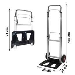 Wózek magazynowy transportowy aluminiowy składany ręczny młynarka  90 kg