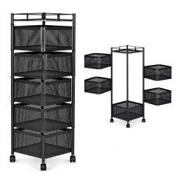 Regał kuchenny pomocnik organizer obrotowe półki 5 poziomów metal ModernHome