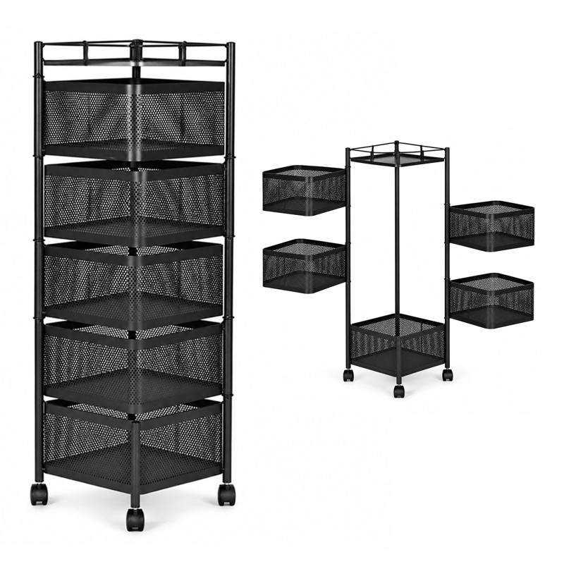 Regał kuchenny pomocnik organizer obrotowe półki 5 poziomów metal ModernHome