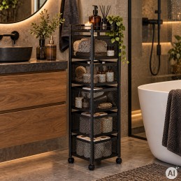 Regał kuchenny pomocnik organizer obrotowe półki 5 poziomów metal ModernHome