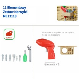 MASTERKIDZ Zestaw Narzędzia z Wkrętarką 11 Elementów Do Tablicy Naukowo-Kreatywnej STEM