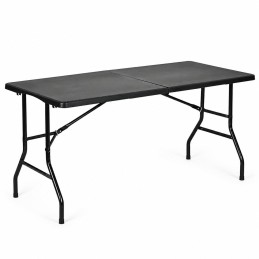 Stół ogrodowy cateringowy 153x70 cm składany w walizkę czarny MultiGarden