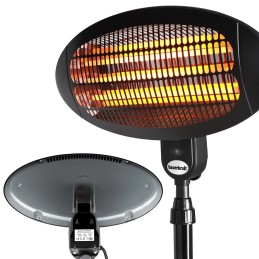 Parasol ogrzewacz elektryczny promiennik tarasowy stojący wiszący 2000W