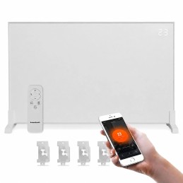 Grzejnik na podczerwień z wyświetlaczem LED panel grzewczy 60x120 cm promiennik IR 1200W WIFI