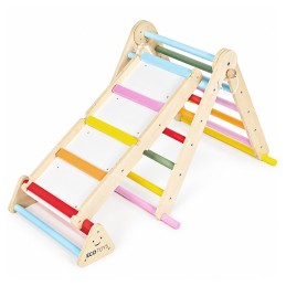Drewniany plac zabaw dla dzieci zestaw wspinaczkowy Montessori drabinka równoważnia LUNA ECOTOYS