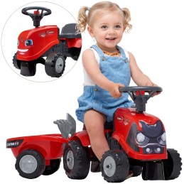FALK Jeździk Traktorek Baby Case IH Ride-On Czerwony z Przyczepką + akc. od 12 miesięcy