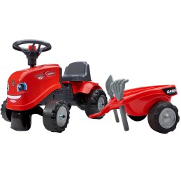 FALK Jeździk Traktorek Baby Case IH Ride-On Czerwony z Przyczepką + akc. od 12 miesięcy