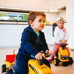FALK Traktorek Jeździk JCB Pomarańczowy Z Przyczepką Łopatka Grabki