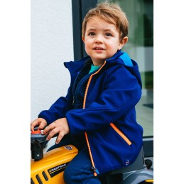 FALK Traktorek Jeździk JCB Pomarańczowy Z Przyczepką Łopatka Grabki