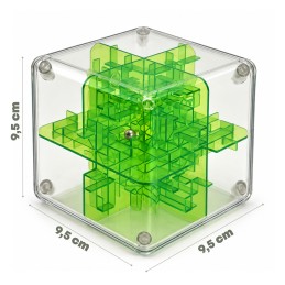 WOOPIE Labirynt 3D Kostka Logiczna z Kulką Łamigłówka Zręcznościowa Zielona