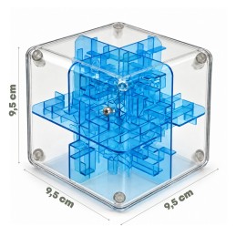 WOOPIE Labirynt 3D Kostka Logiczna z Kulką Łamigłówka Zręcznościowa Niebieska