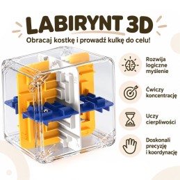 WOOPIE Łamigłówka  Gra Logiczna Labirynt 3D Kostka Wielokolorowa