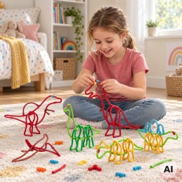 WOOPIE Twist Art Słomki Konstrukcyjne 3D Zestaw Kreatywny 117 el.