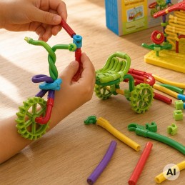 WOOPIE Twist Art Klocki Słomki Konstrukcyjne 3D Zestaw Kreatywny 150 el.