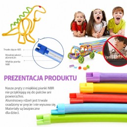 WOOPIE Twist Art Klocki Słomki Konstrukcyjne 3D Zestaw Kreatywny 150 el.