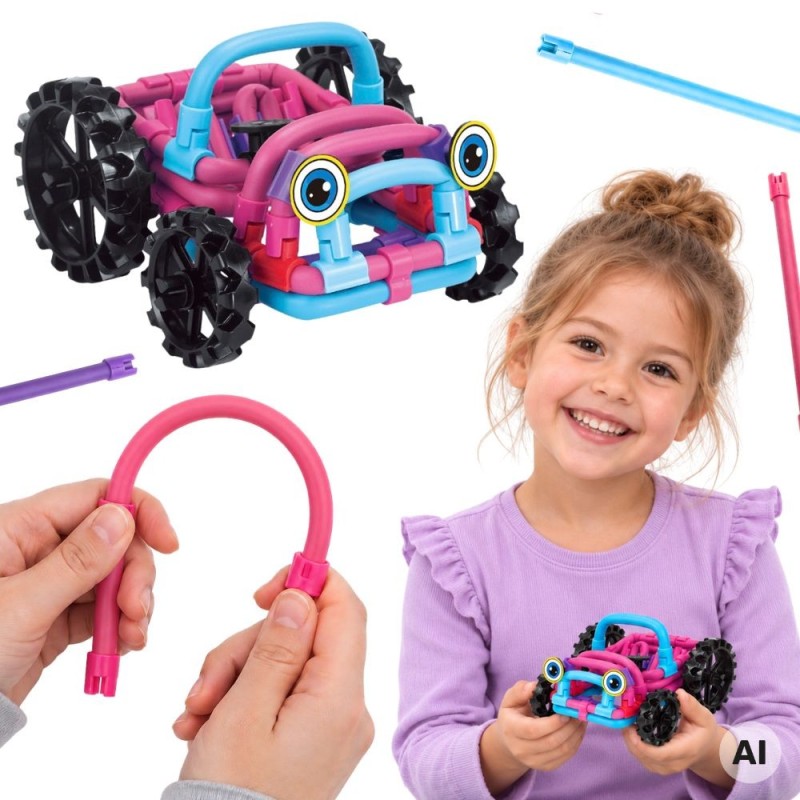 WOOPIE Twist Art Klocki Rurki Konstrukcyjne 3D Auto 44 el.