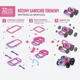 WOOPIE Twist Art Klocki Rurki Konstrukcyjne 3D Auto 44 el.